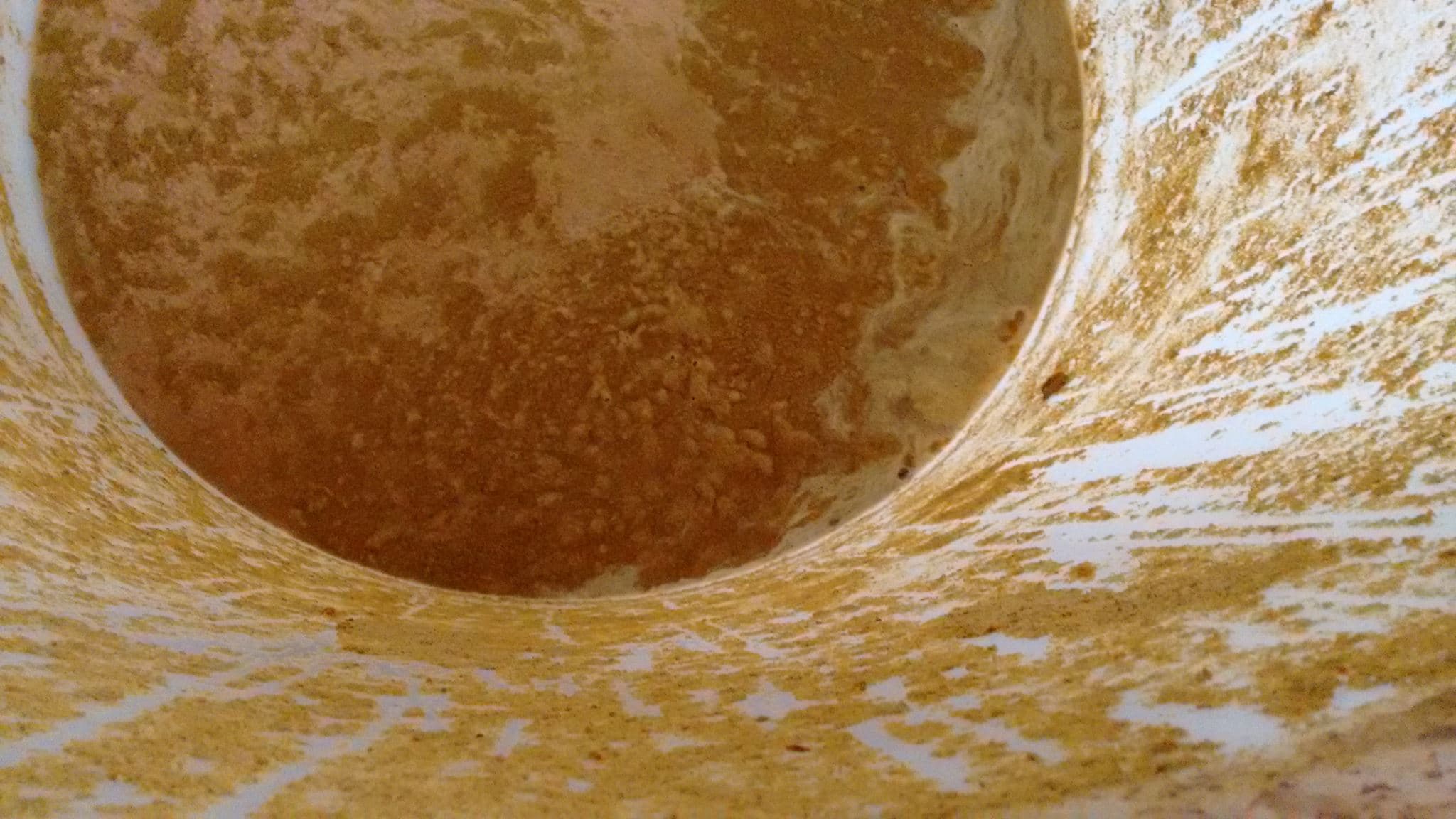 In order to attain as much Citra as possible we went with pellets and an old school filtration method. Having seen photos of Cloudwater’s vessels after their dry hopping regimes we thought ‘have a piece of that’. That’s our Citra moon – it’s the bot…